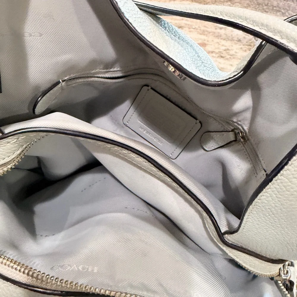 Coach light blue Pebbled Leather Shoulder Bag - Picture 8 of 11